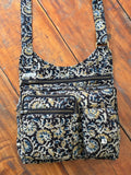 Multi Pocket Bag - Black Kalamkari