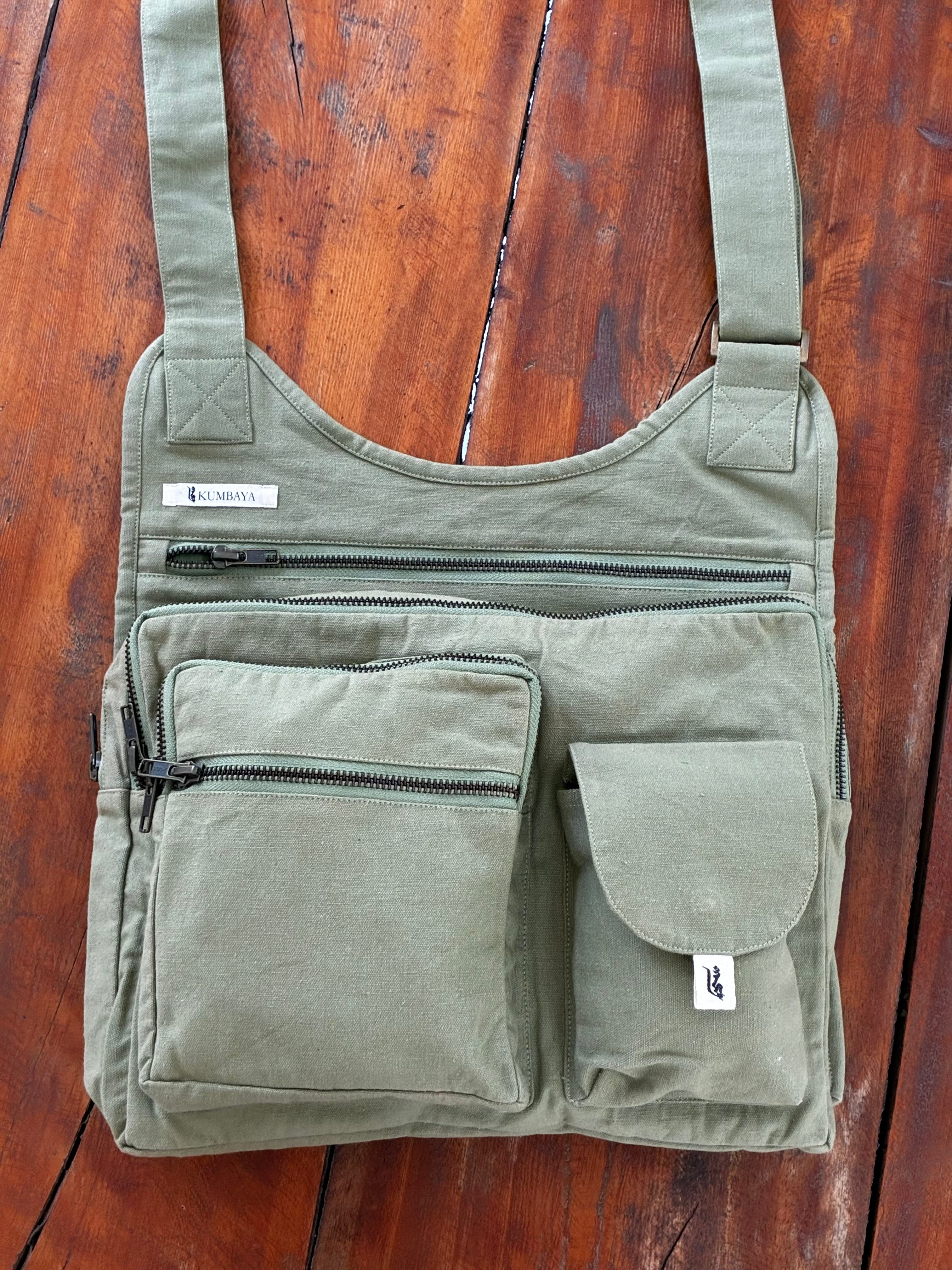 Multi Pocket Bag - Green Canvas