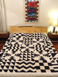 Black and White Patchwork Bedcover