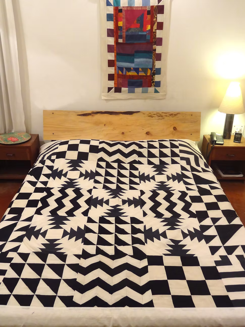 Black and White Patchwork Bedcover