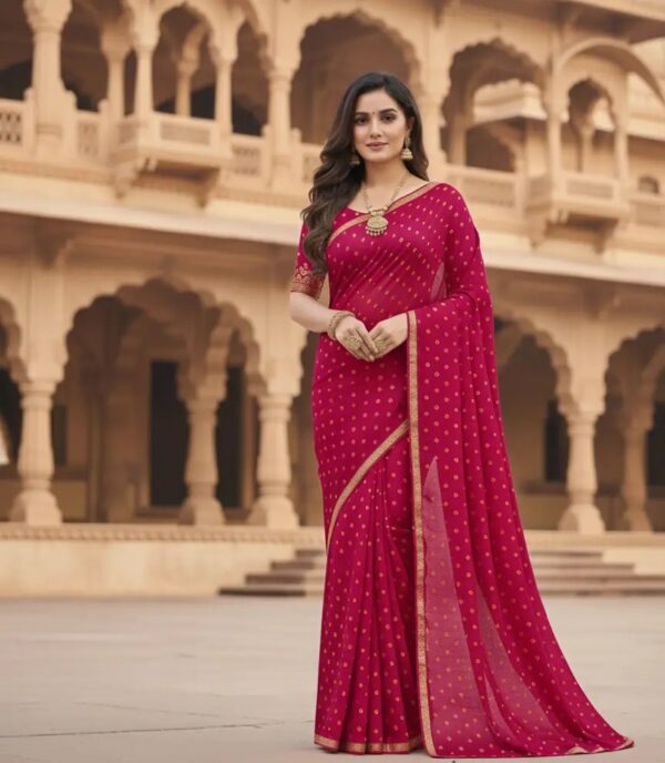 Magenta Bandhani Radiance Saree