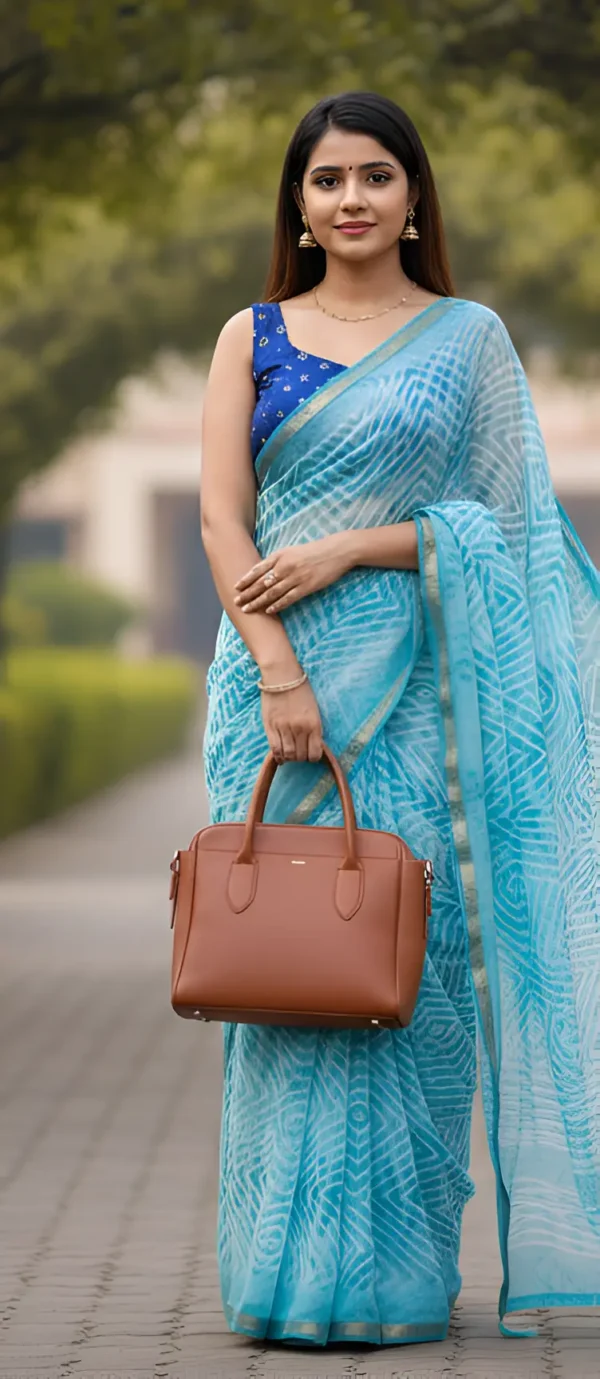 Sky Blue Georgette Saree