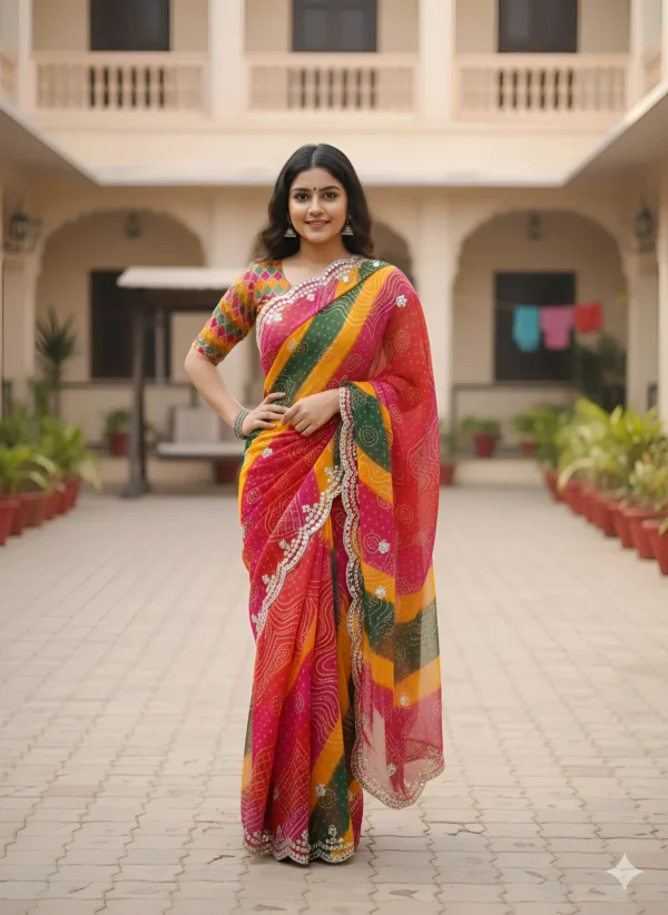 Vibrant Multicolor Saree